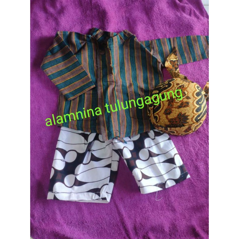 setelan celana batik baju lurik anak 7bulan