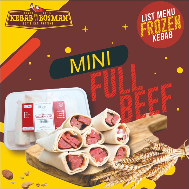 

BOSMAN Kebab Bosman Mini Full Daging Sapi isi 8
