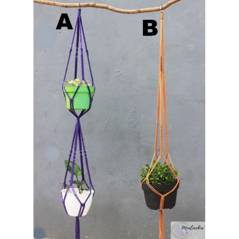MACRAME PLANT HANGER, TALI GANTUNGAN POT BUNGA, HIASAN TAMAN DARI TALI KUR