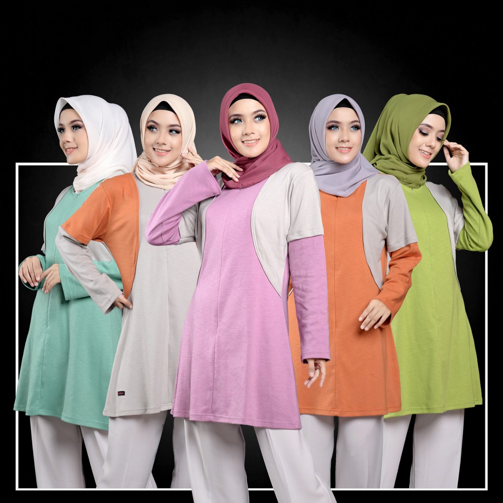 Baju atasan rahnem at 37 / tunik wanita / baju muslim dewasa / atasan dewasa