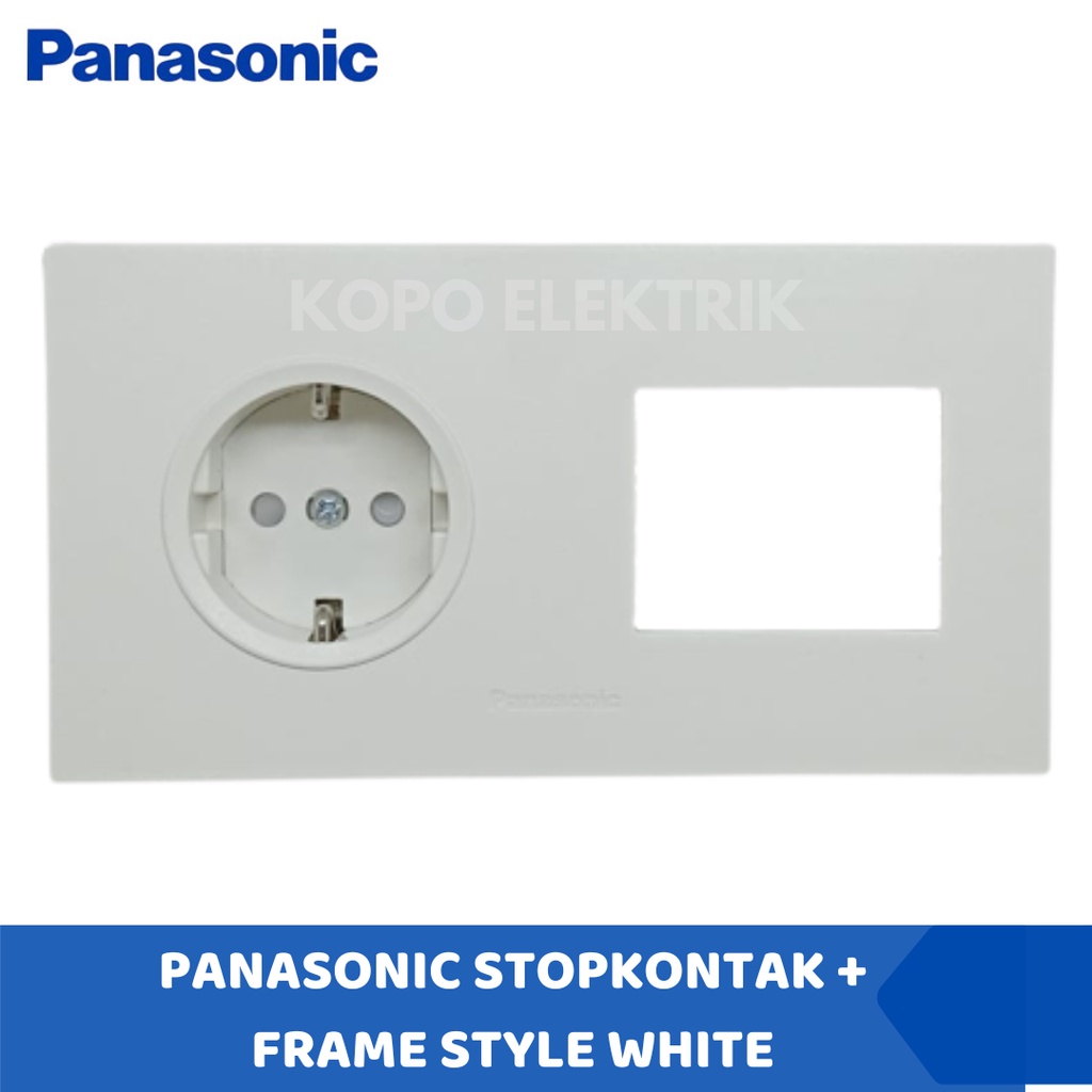 Panasonic Stopkontak + Frame Style White 2 Gang