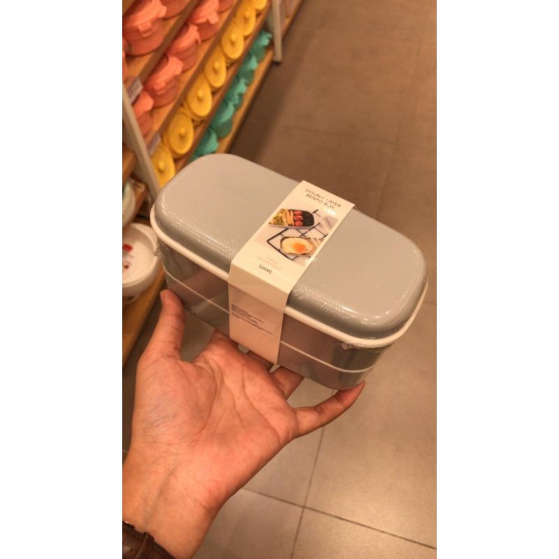 double layer bento box miniso