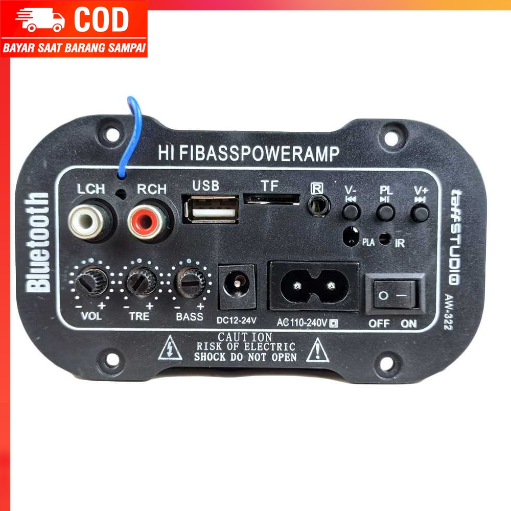 (100% BARANG ORI) TaffSTUDIO Amplifier Board Audio Bluetooth USB Radio TF DIY 30W AW-322