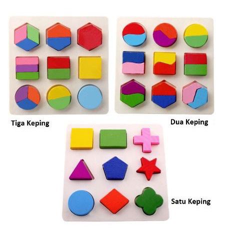 Mainan Edukasi Anak SHAPE PUZZLE Montessori Geometri Puzzle Shape Anak