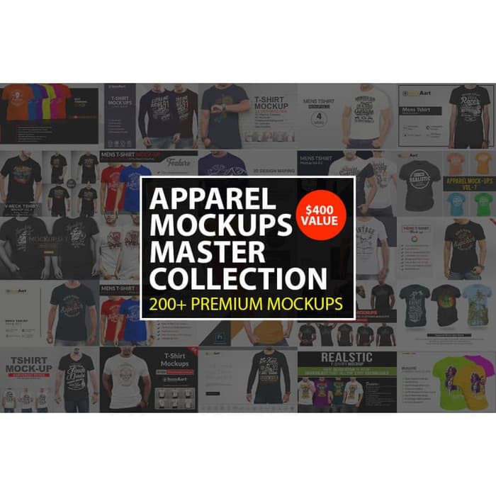 Download Koleksi Desain Mockup Baju Kaos Tshirt Keren Lengkap Shopee Indonesia PSD Mockup Templates