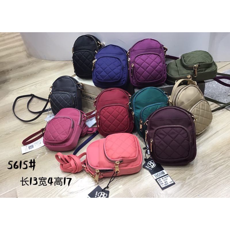 Tas Wanita Import Jinjing dan Selempang BOBO Mini BB5615 5615 Bordir Bahan Parasut Kualitas Super Hi