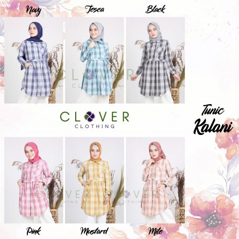 Tunic KALANI motif kotak busui by Clover Clothing