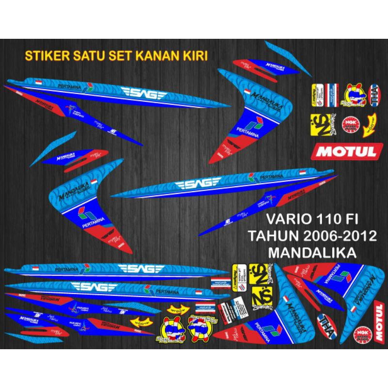 STIKER STRIPPING DECAL VARIASI VARIO 110 FI TAHUN 2006 - 2012 PERTAMINA MANDALIKA