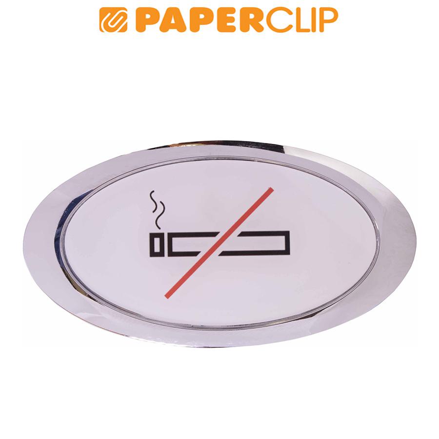 

SIGN LABEL NO SMOKING-CHROM OVAL UKURAN 8x15cm