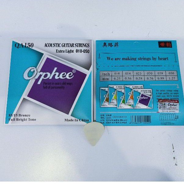 senar gitar Orphee original akustik 010 QA150 1 set