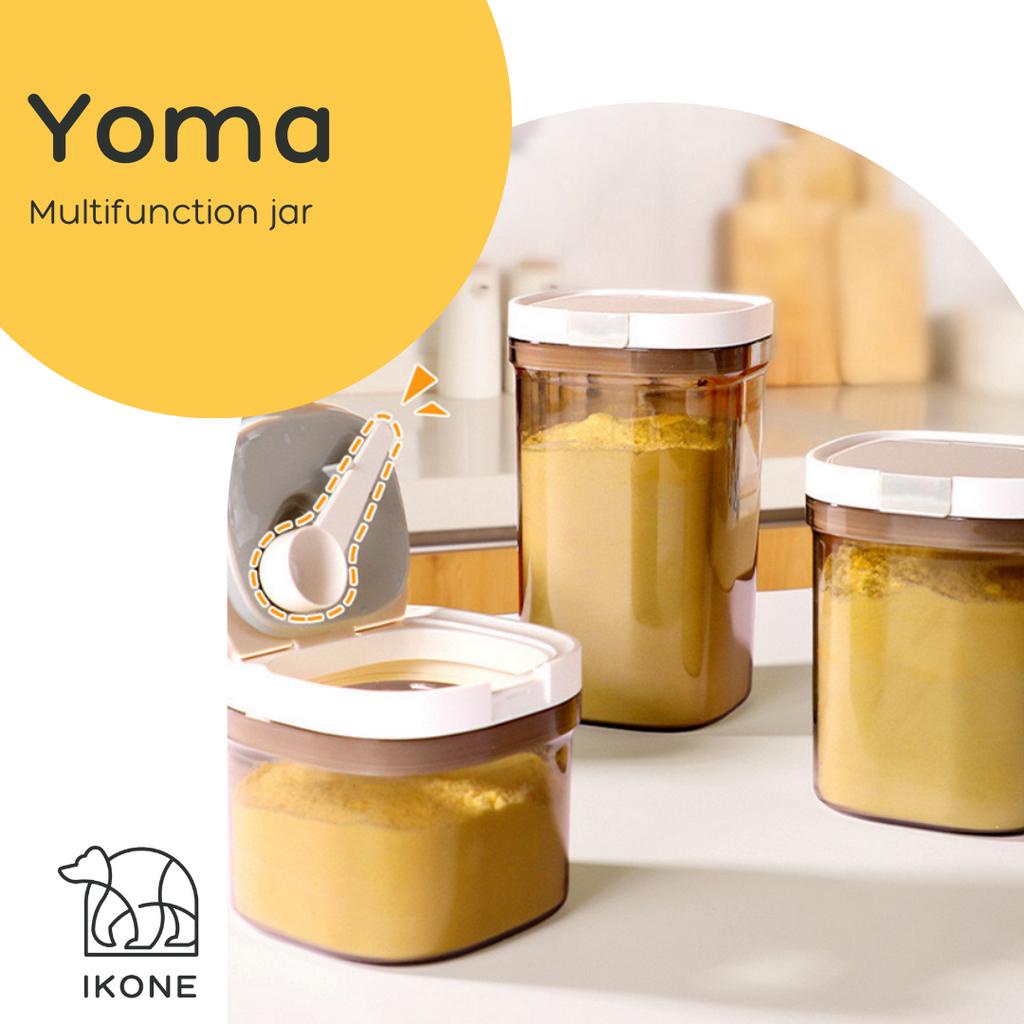 【IKONE】YOMA Toples Kotak Penyimpanan Makanan Toples Susu Kedap Udara Berkualitas Suction Vacuum Sealed Box Kotak Vakum Food Container