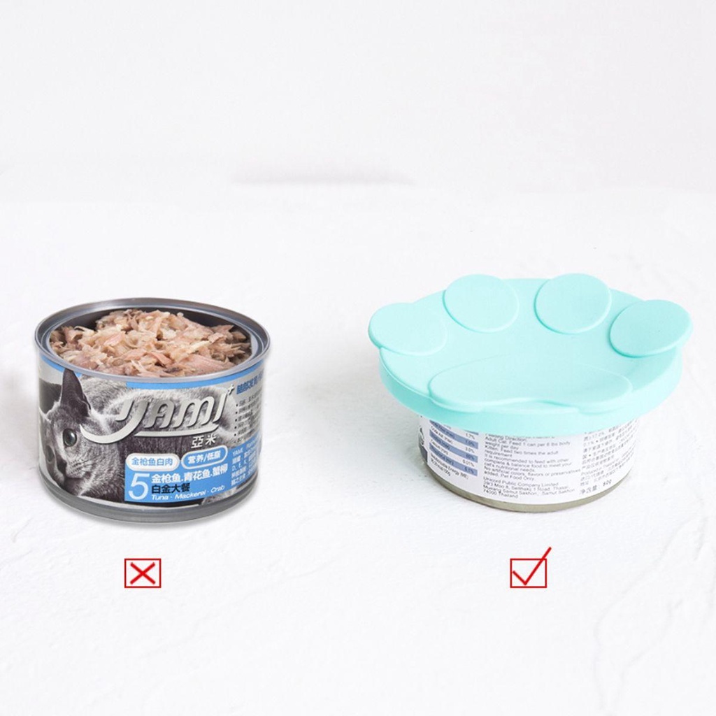 [Elegan] Tutup Kaleng Dengan Sendok Ukuran Universal Penyimpanan Makanan Basah Silicone Keep Fresh Sealing Tin Cover