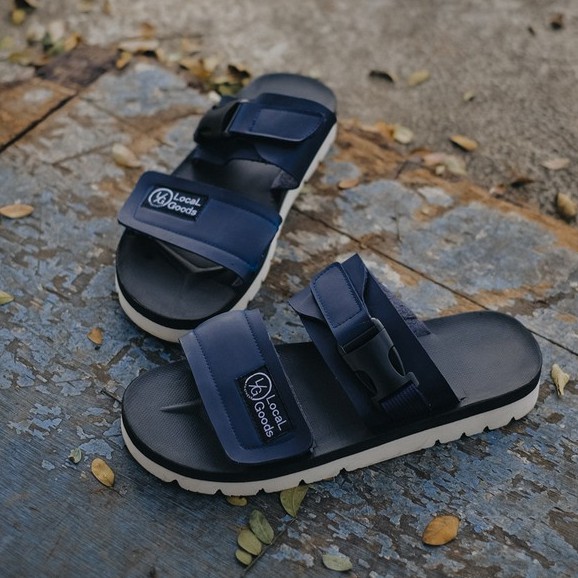 Halu Navy | Sendal Kasual Casual Original Strap Pria Sandal Footwear Ori | FORIND Local Goods