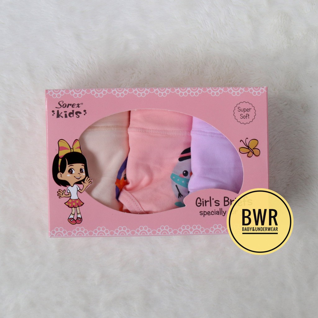 [ 3pc ] CD Sorex Kids NA 470 | Celana Dalam Anak Perempuan Motif Lucu Super Soft / Na470 Bwr