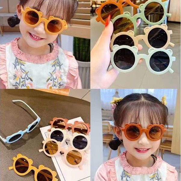 TERBARU Kacamata anak fashion telinga bear kacamata beruang hitam kids sunglasses