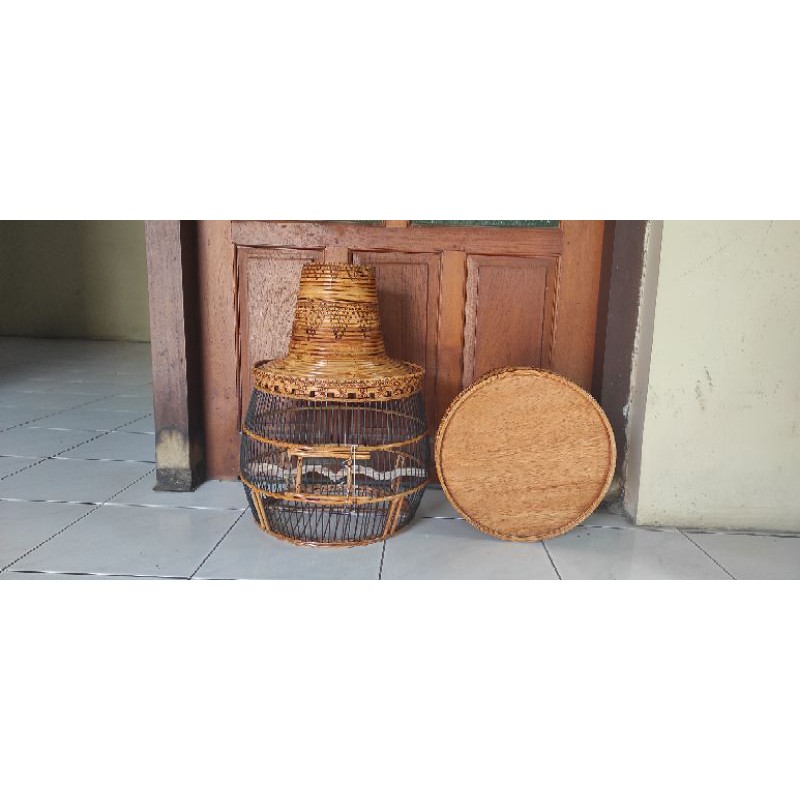 Sangkar Perkutut Rotan full rotan alami bulat