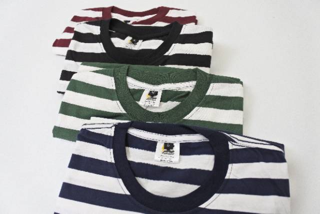 Kaos Stripe / Kaos Salur / Kaos Belang / Baju Stripe Premium Unisex M - XL