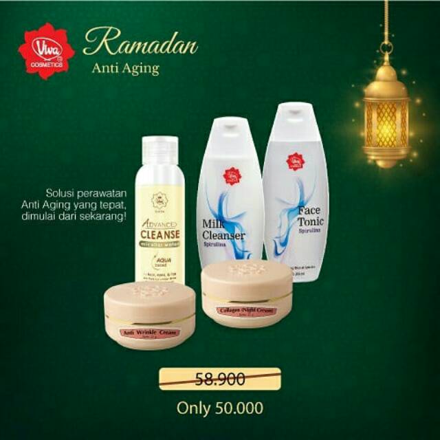 Paket Perawatan Skincare Anti Aging Viva Penuaan Dini Spirulina Collagen