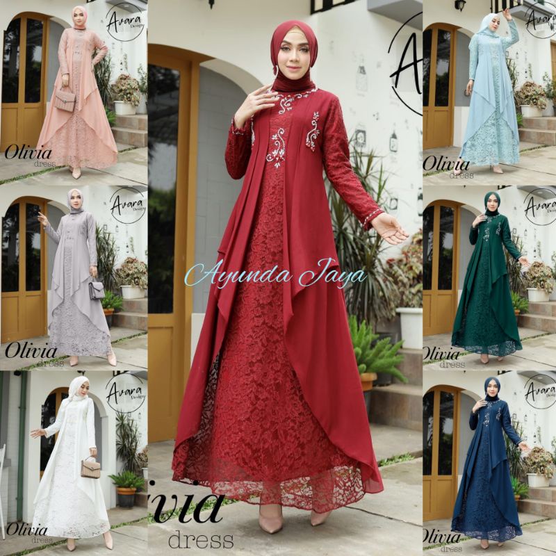 GAMIS ORIGINAL > GAMIS OLIVIA DRESS - GAMIS TERBARU - FASHION MUSLIM - DRES PESTA - PAKAIAN MUSLIM T