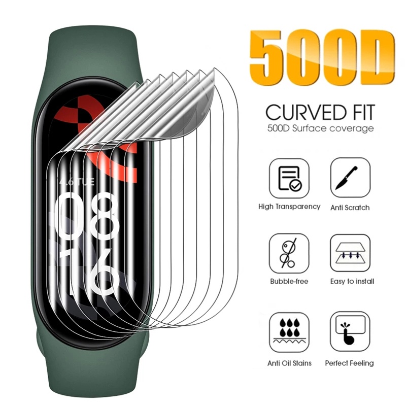 1pc Film Hydrogel Pelindung Layar Smartwatch Anti Gores / Getar Untuk Xiaomi Mi Band 7 / 7 NFC