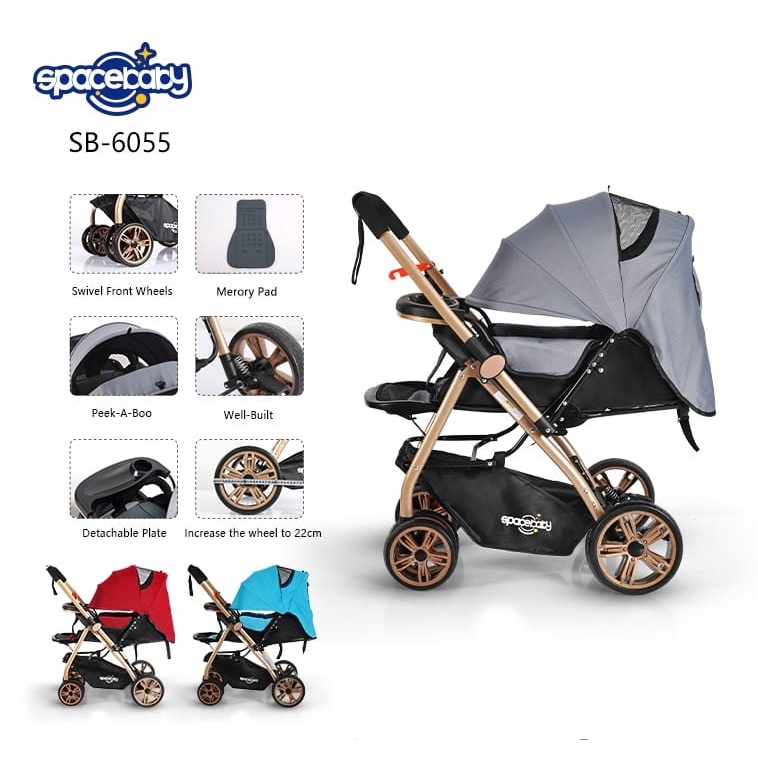 Stroller Spacebaby sb6055 Kereta Bayi Space Baby SB 6055 Bisa Hadap Ibu