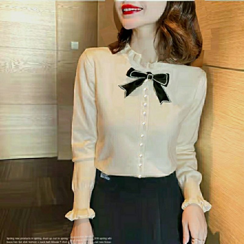 MDLV ~ 1027# Emanuela Knitted Top Atasan Blouse Rajut