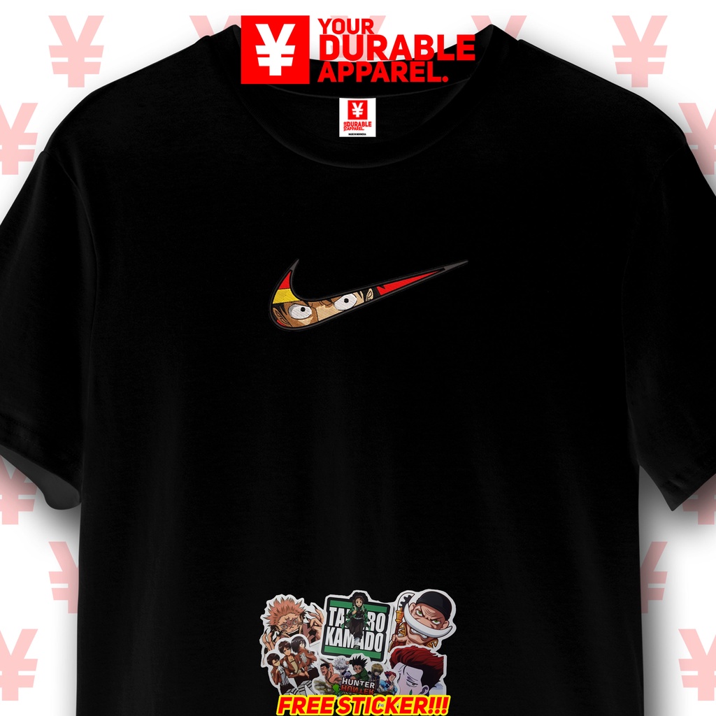 FYF T-SHIRT AS #3 - LUFFY X NIKE EMBROIDERY KAOS BORDIR