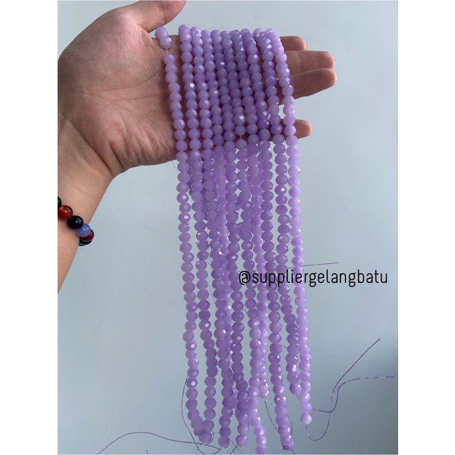 Crystal Ceko 8mm PURPLE DOFF ungu dopp manik bakpao rondele cantik