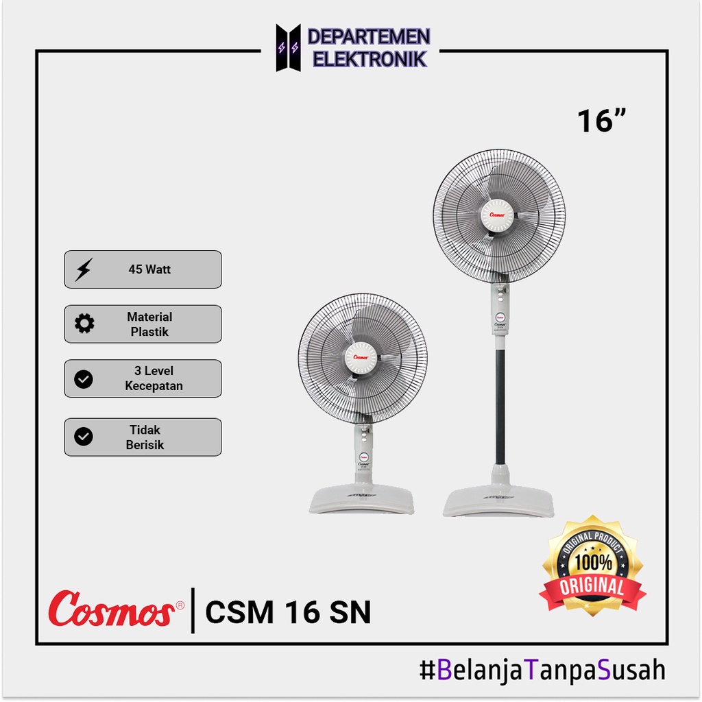 Cosmos 16 SN – Stand Fan / Kipas Angin Berdiri 16 inch 2in1 MURAH BANGET / GARANSI RESMI