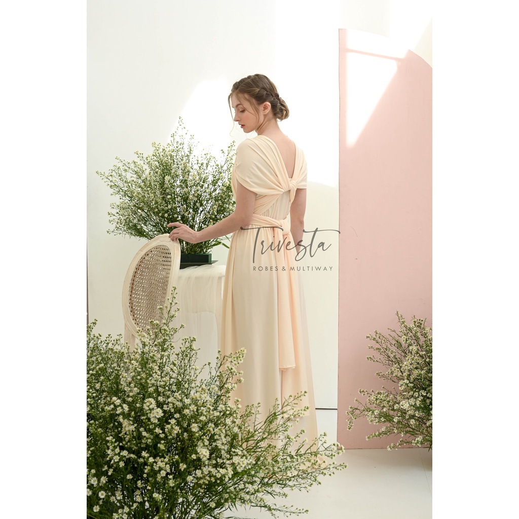 MAXI | IVORY | MULTIWAY INFINITY CONVERTIBLE DRESS | FREE KEMBEN &amp; SPECIAL LONG SCRAFT