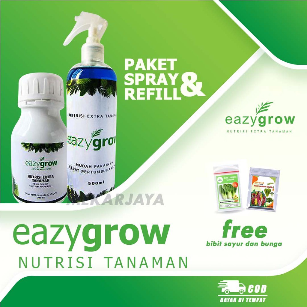 (FREE BIBIT TANAMAN) HEMAT BANYAK Eazygrow Spray 500ml DAN Refill 200ml