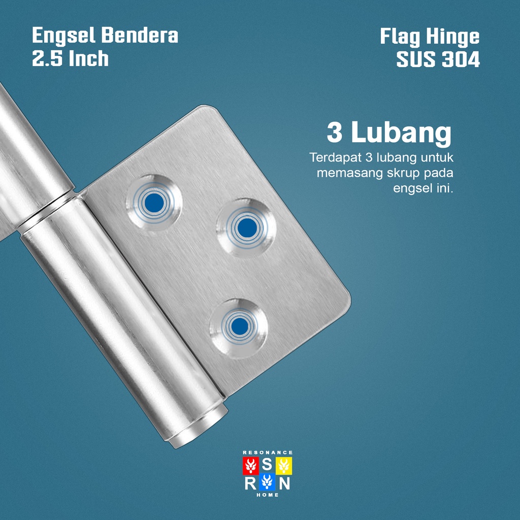 Engsel Pintu Bendera Stainless 2.5 Inci / Engsel Cabut Resonance Home