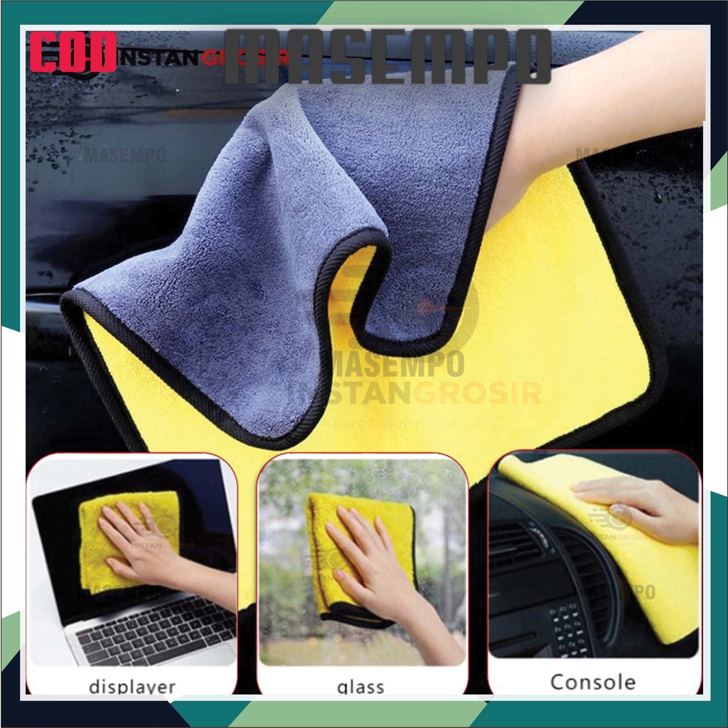 Lap Kain microfiber 30x30cm multifungsi cocok untuk mobil motor kaca serbaguna mudah serap air