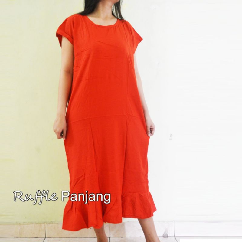 Daster ruffel panjang LD : 112 cm pj : 110cm