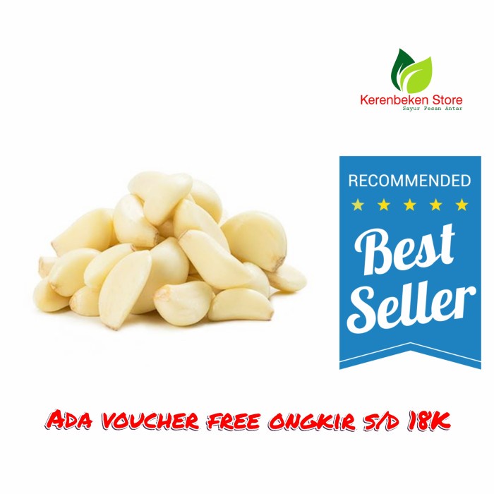 

bawang putih kupas per 100gr - 100gr