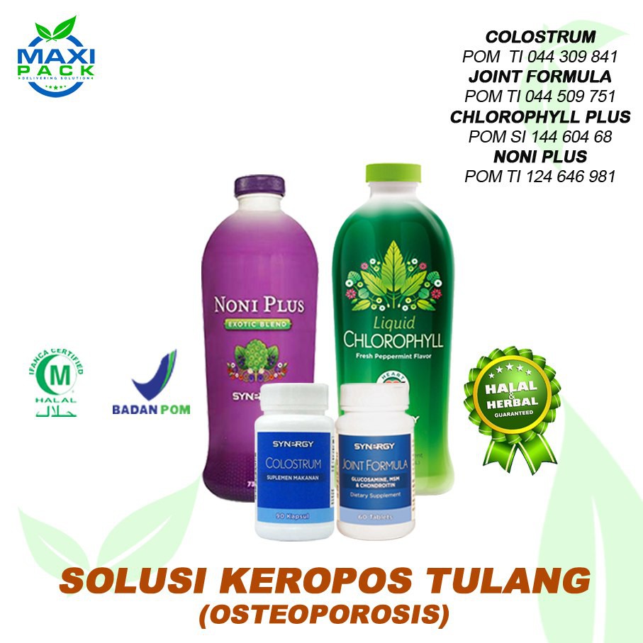 Joint Formula + Klorofil - Obat Osteoporosis Keropos Tulang IMPORT USA Alami BPOM HALAL
