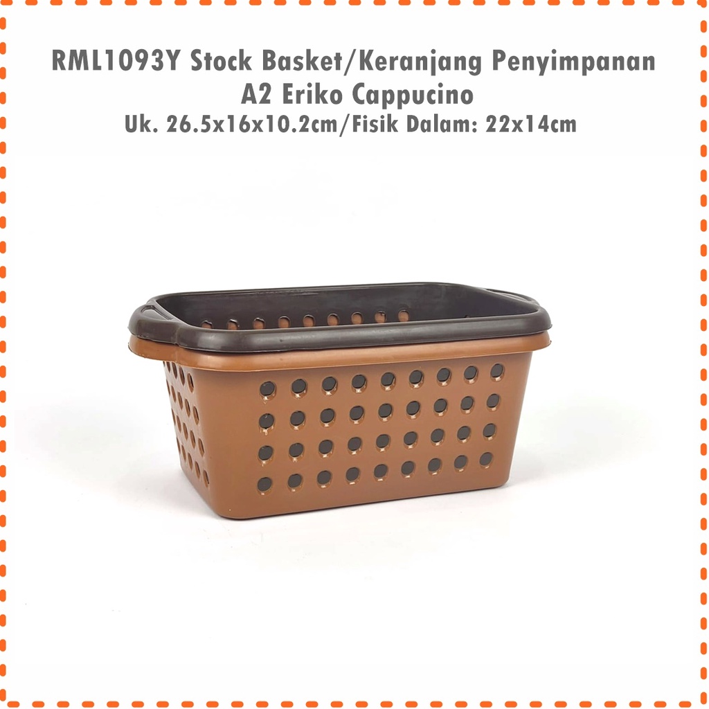 RML1093Y Stock Basket/Keranjang Penyimpanan A2 Eriko Cappucino