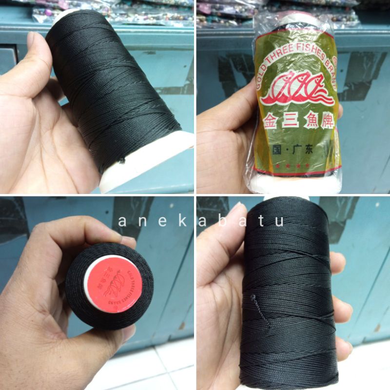 Tali Benang Nilon Hitam Diy Bahan Kalung/Gelang Dll