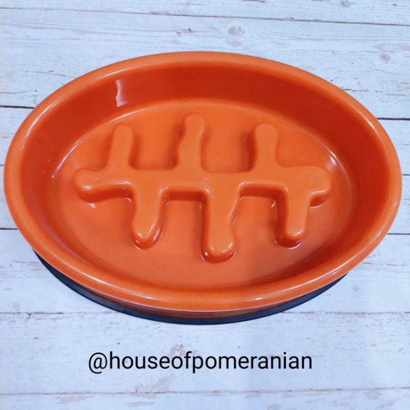 Slow feeding bowl tempat makan hewan anti ketelak slow down pet bowl