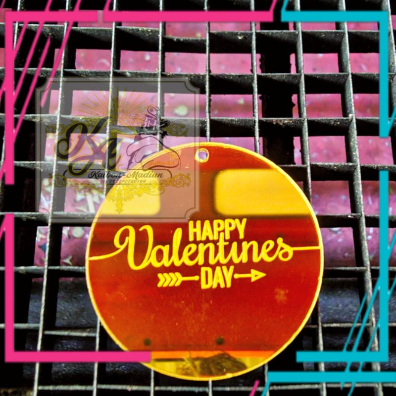 Gantungan Kunci/Label Nama Custom Akrilik Gold