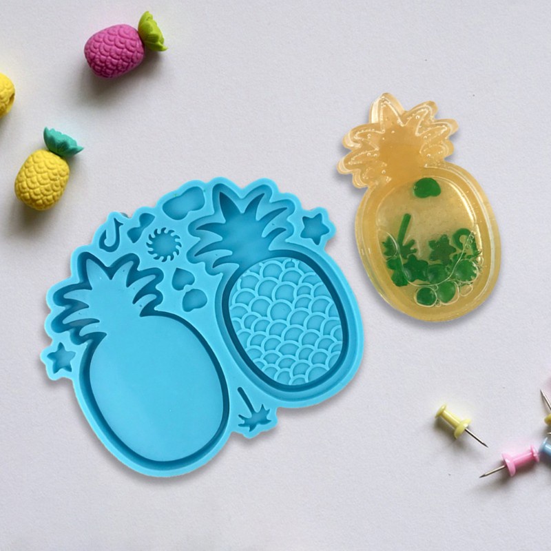 Glitter Quicksand Pineapple Epoxy Resin Mold Handheld Game Shaker Pendant Keychain Silicone Mould DIY Crafts Jewerly Casting Mold Decorations Making Tools