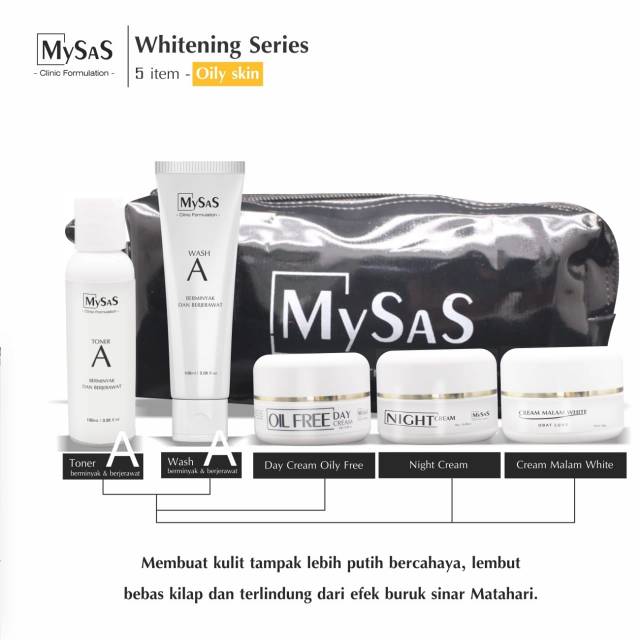 My sas skincare clinic paket berminyak normal/ paket oily white glow
