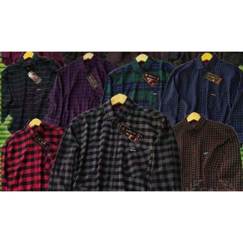 Kemeja Flanel Pria Distro Lengan Panjang Baju Atasan Wanita Kemeja Pria Kemeja