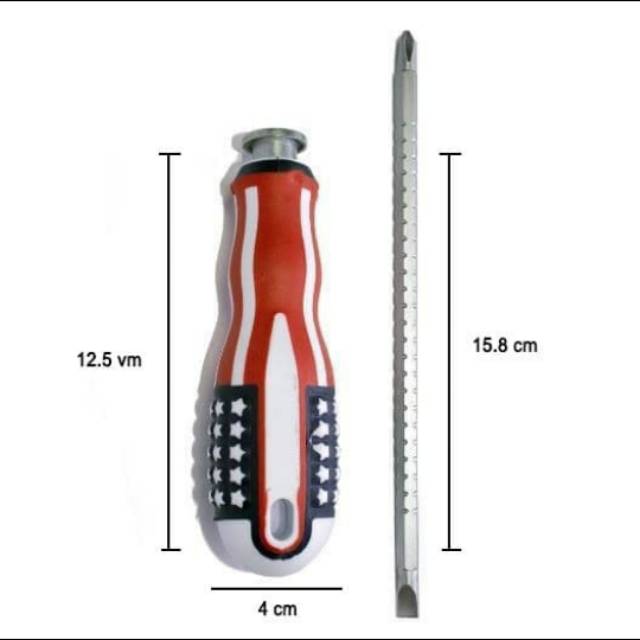 Obeng bolak balik 2 in 1 Plus dan min