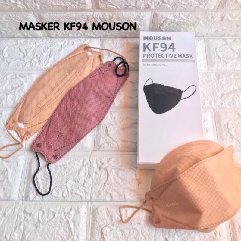 MASKER 4PLY KF94 MOUSON / EARLOOP KF 94 PUTIH ABU JEANS TERMURAH