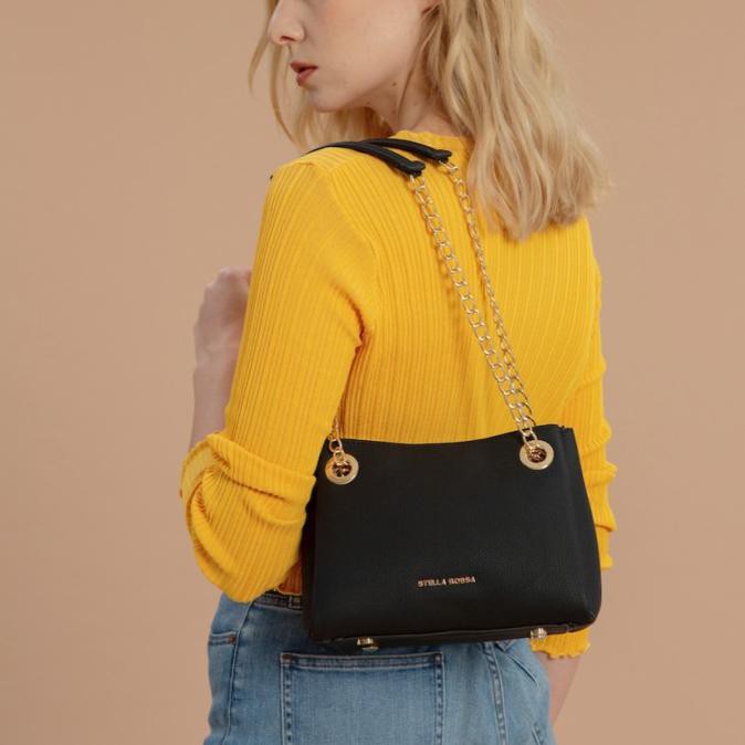 promo baru| Stella Rossa Suri Chain Bag - Black |Shoulder Bag Wanita