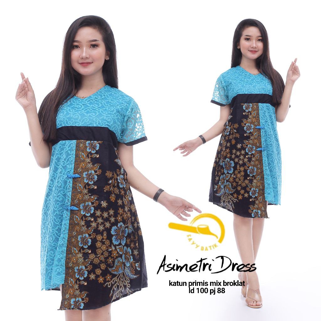 DRESS BATIK BRUKAT DRESS BROKAT DRESS BATIK PENDEK DRESS BATIK BROKAT PENDEK