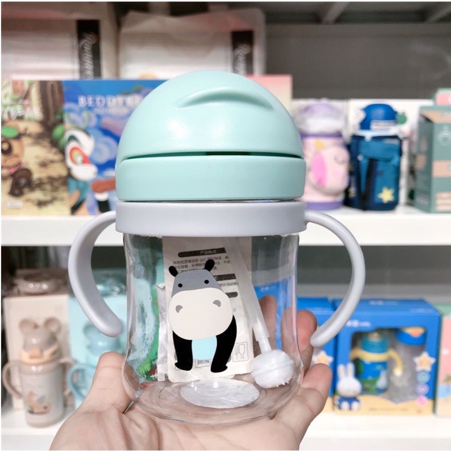 Botol Minum Bayi Gelas Anak Balita Training Cup Baby 280ml Dengan 3 Karakter Lucu B254 Sippy Cup 2121-BTL CUTE SIPPY IJO