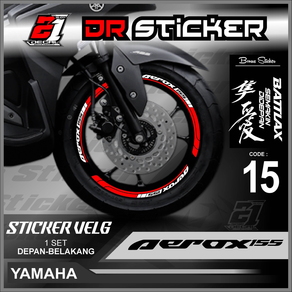 Sticker Velg - Cutting Velg Sticker Cutting Velg Motor  Aerox 155