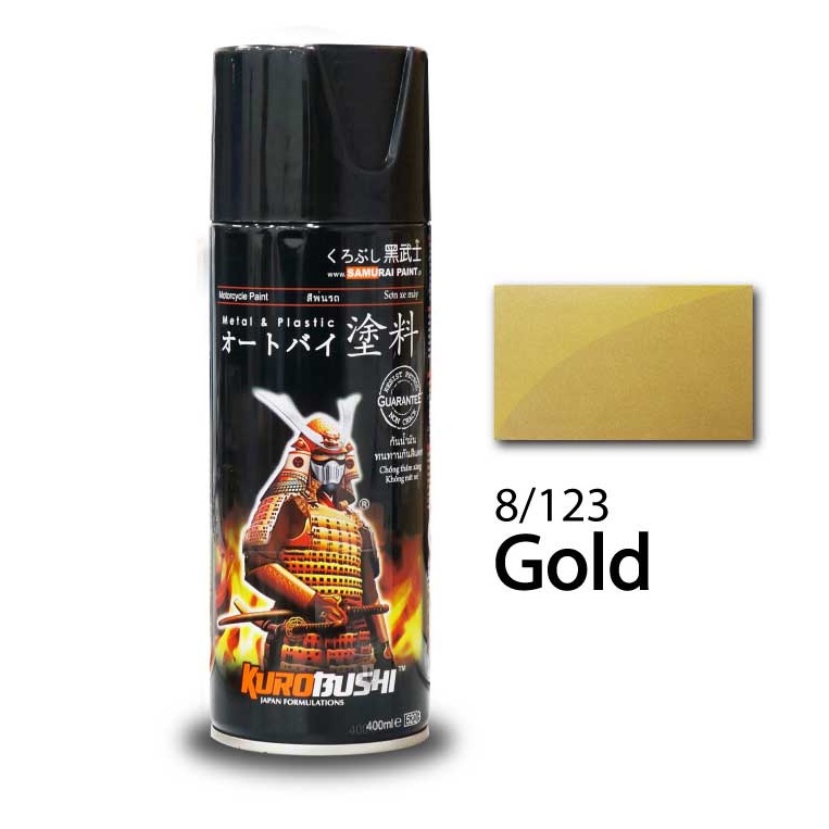 Samurai Paint Kurobushi Cat Semprot Pilox Pilok Gold / Emas (123) 400ml